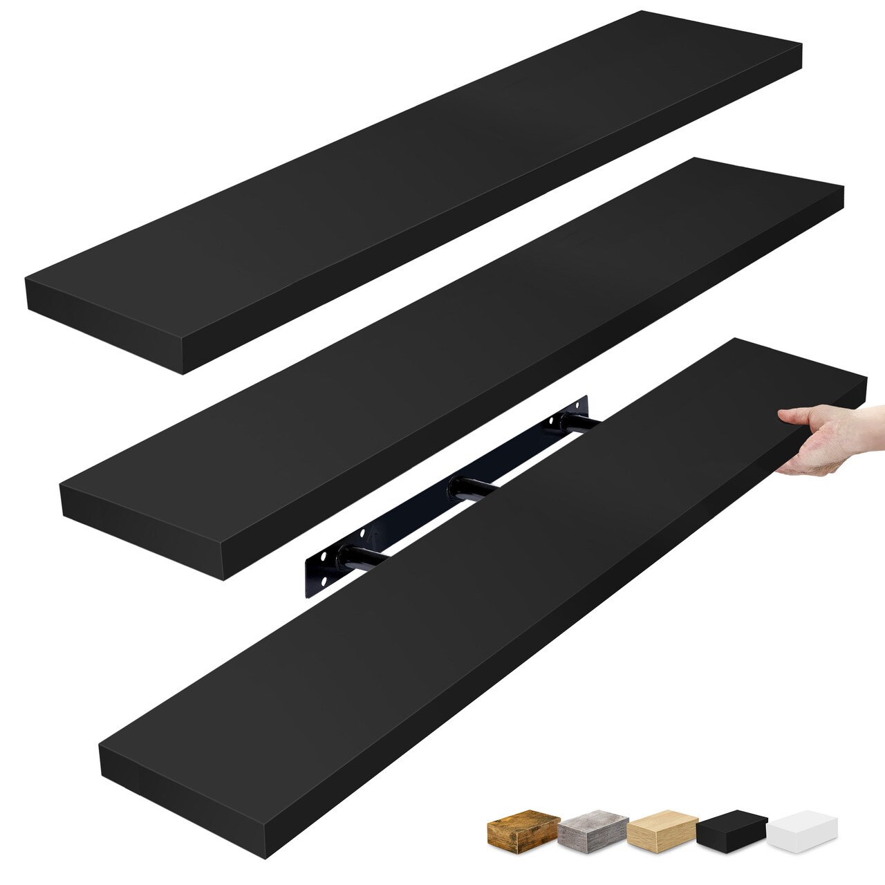 Sorbus 3 Pack Extra Long Floating Shelves for Wall, Large Floating Shelves for Bedroom, Kitchen, Living Room, Bathroom Shelves, Farmhouse Home Decor - 47 x 9.25 Inch Wall Mounted Floating Shelves for Wall